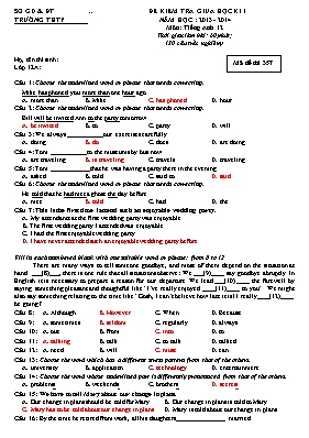 Bộ đề kiểm tra giữa học kỳ I môn Tiếng Anh Lớp 12 (Kèm đáp án)